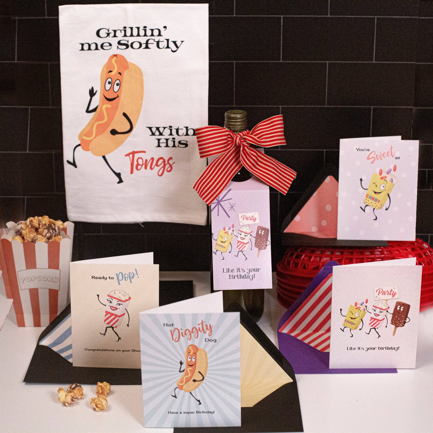 Hot Dog Vintage Lobby Concessions Funny Birthday Card