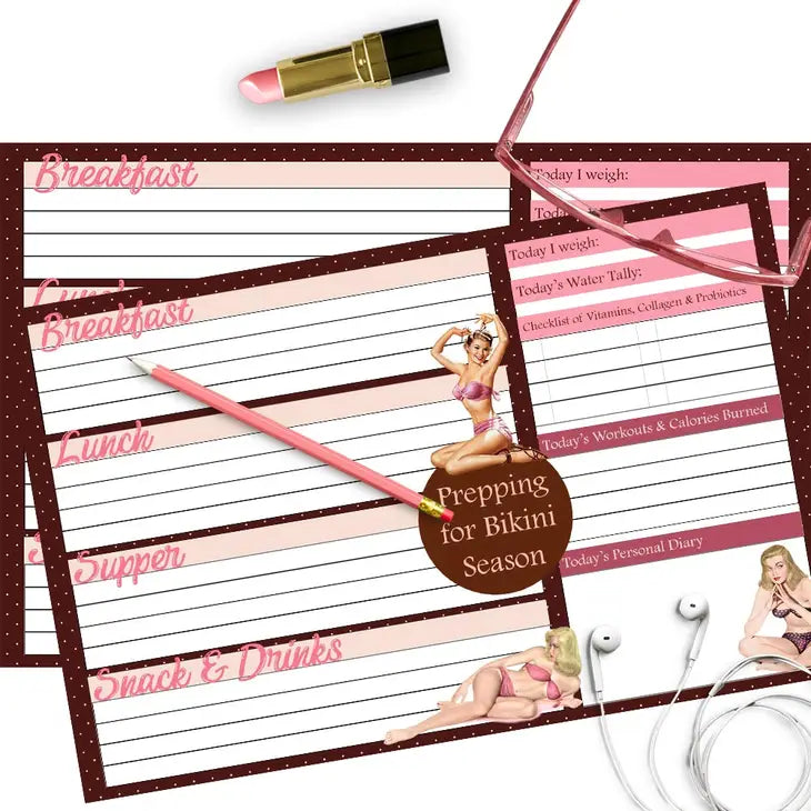 Vintage Pinup Daily Nutrion - Fitness Notepad