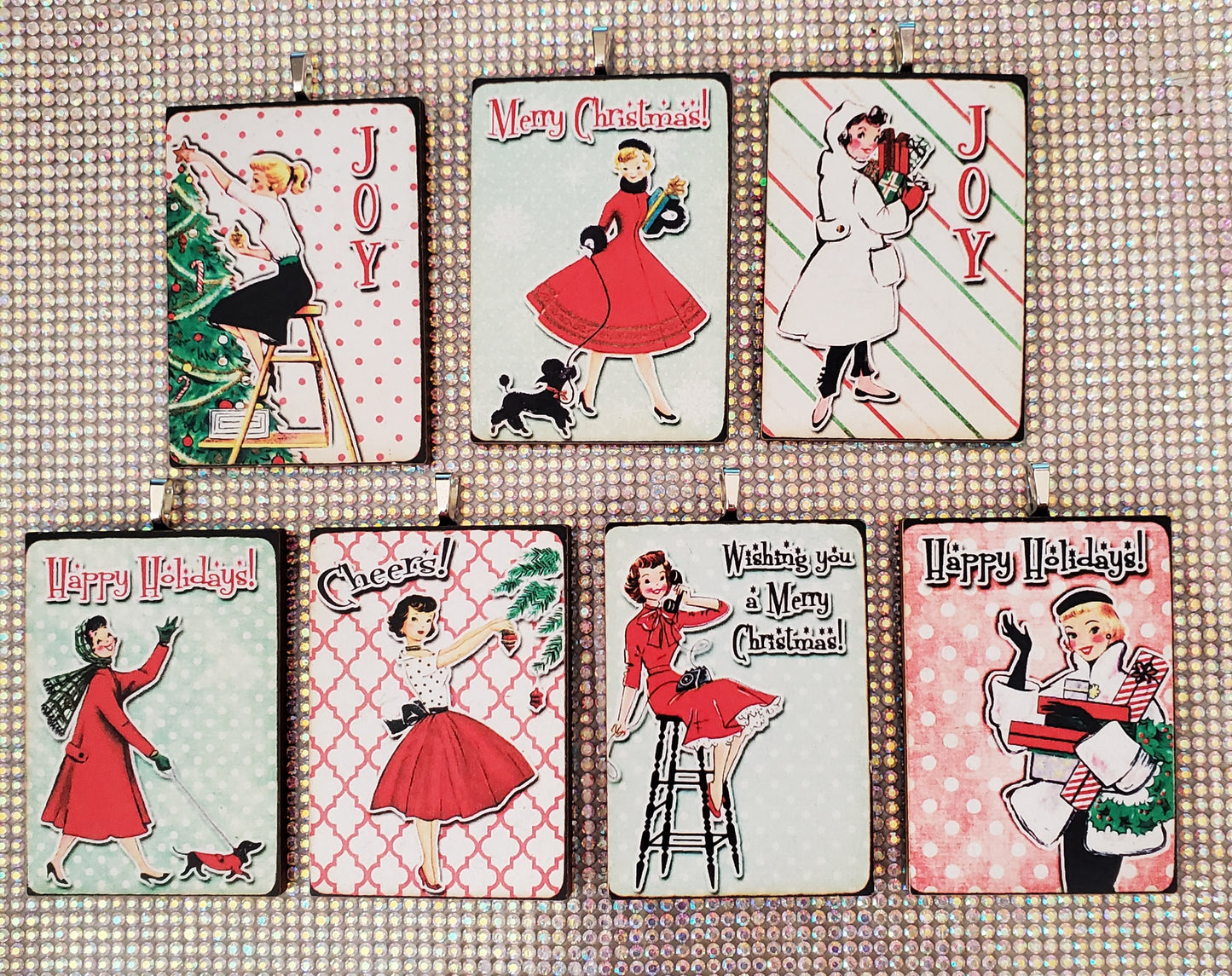 Retro Holiday Lady Ornaments