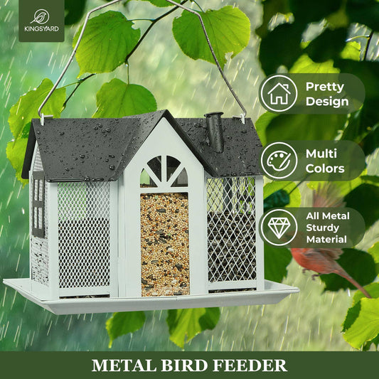Kingsyard Metal House Bird Feeder for Outdoor Hanging