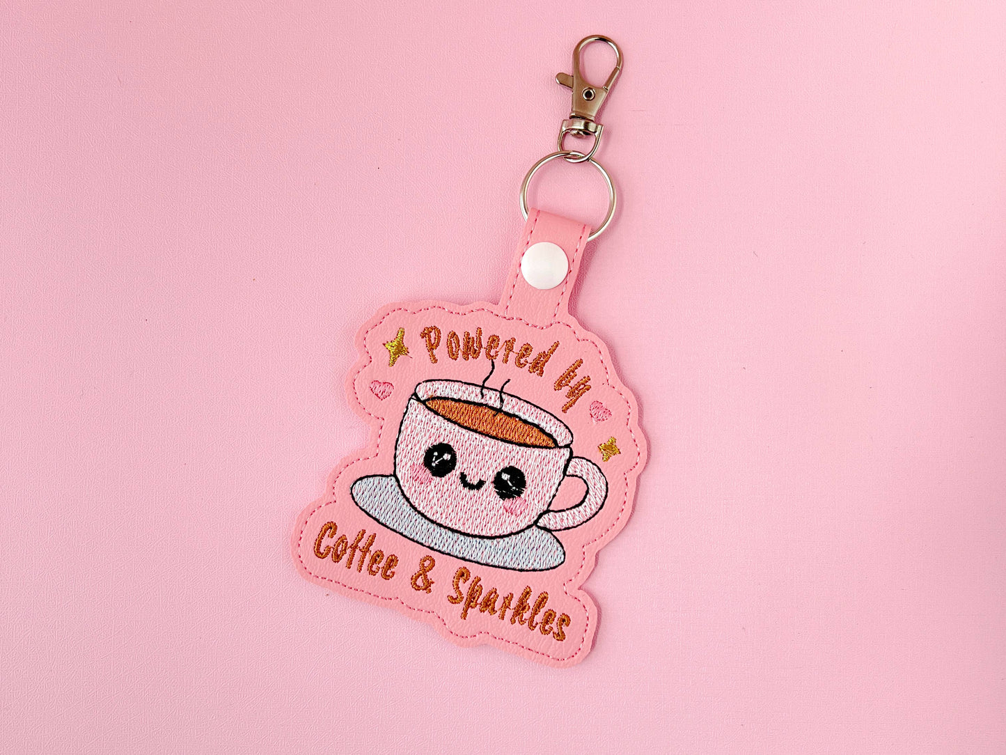 Powered by Coffee and Sparkles Keychain