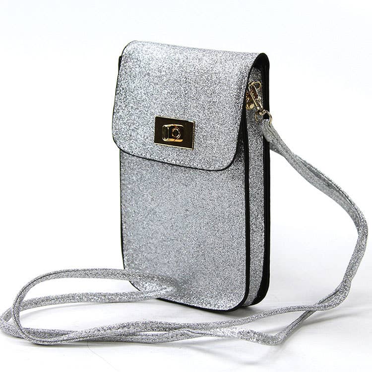 Smart Phone Shoulder Pouch with Plastic Phone Cover in Vinyl