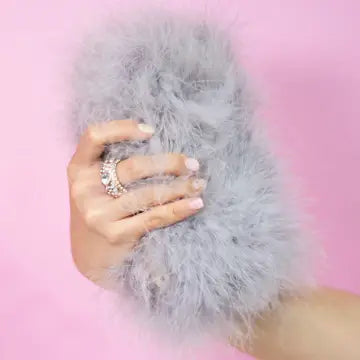 Fancy Furry Boa Feather Evening Clutch