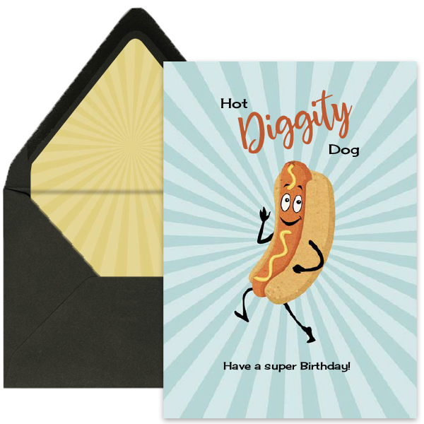 Hot Dog Vintage Lobby Concessions Funny Birthday Card