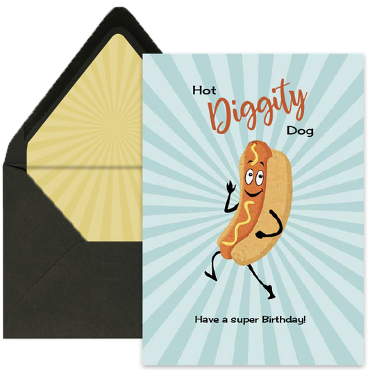 Hot Dog Vintage Lobby Concessions Funny Birthday Card