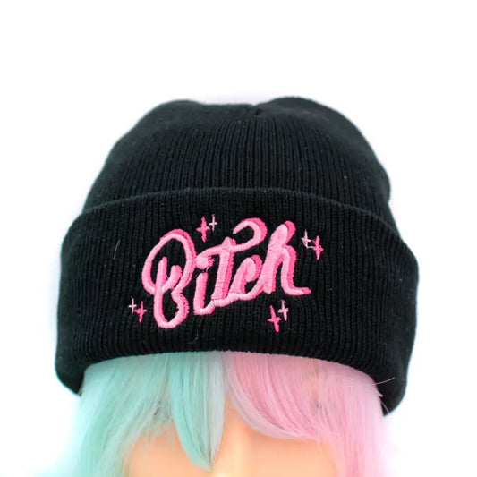 B*tch Knit Beanie Hat