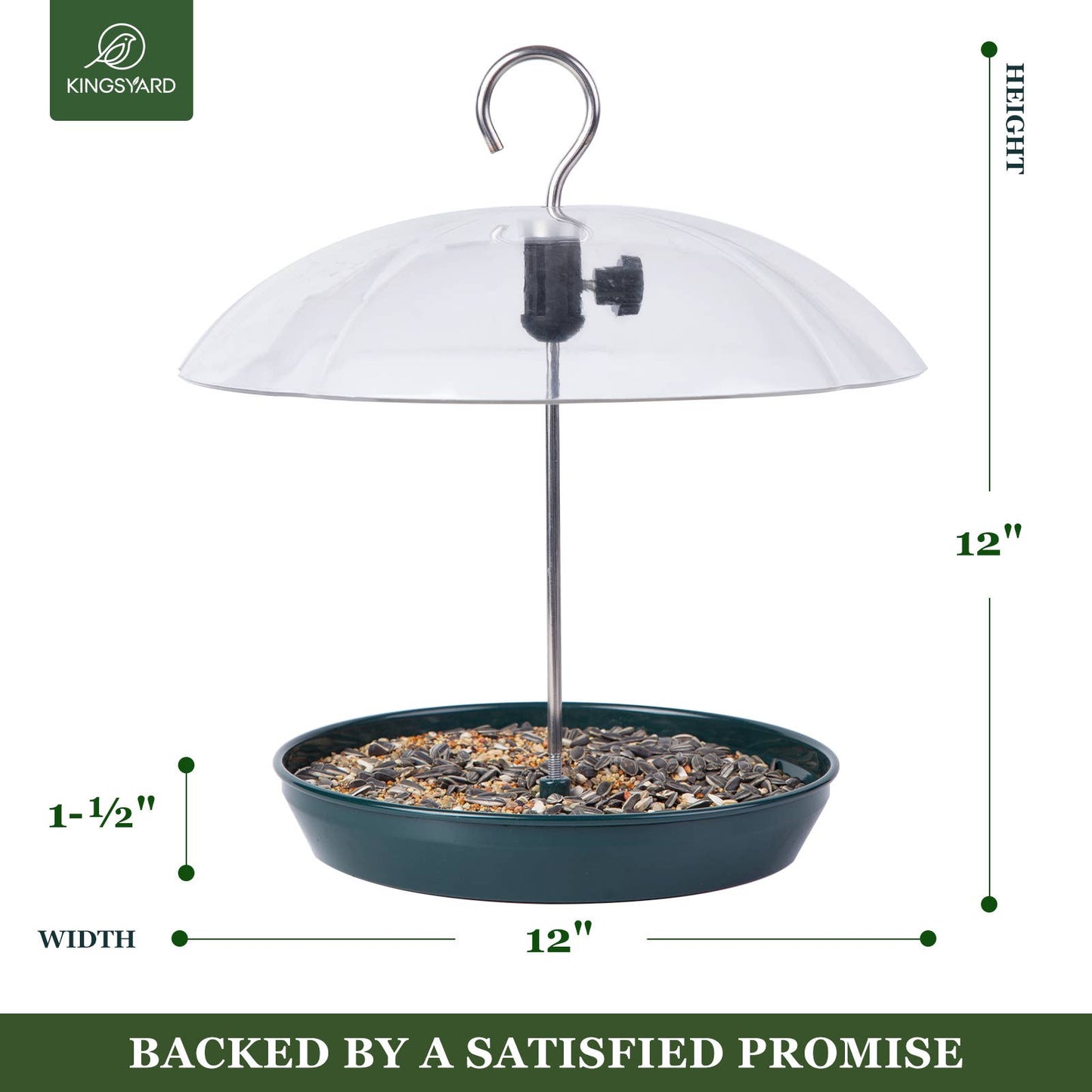 Kingsyard Adjustable Height Hanging Tray Bird Feeder