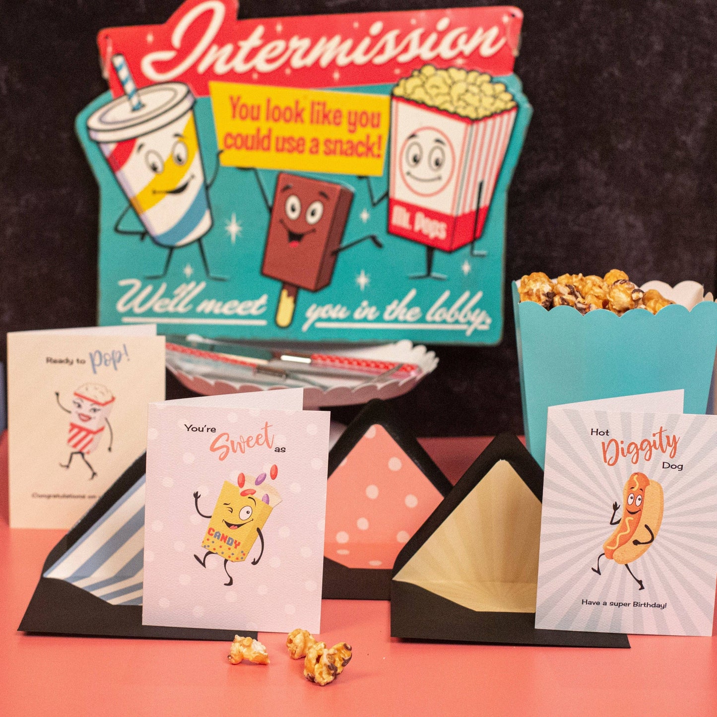 Hot Dog Vintage Lobby Concessions Funny Birthday Card
