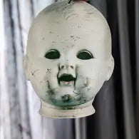 Wall/Window Hanging Accent Decor - Creepy Doll Head Goth