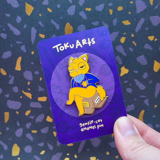 Orange Dapper Cat Enamel Pin