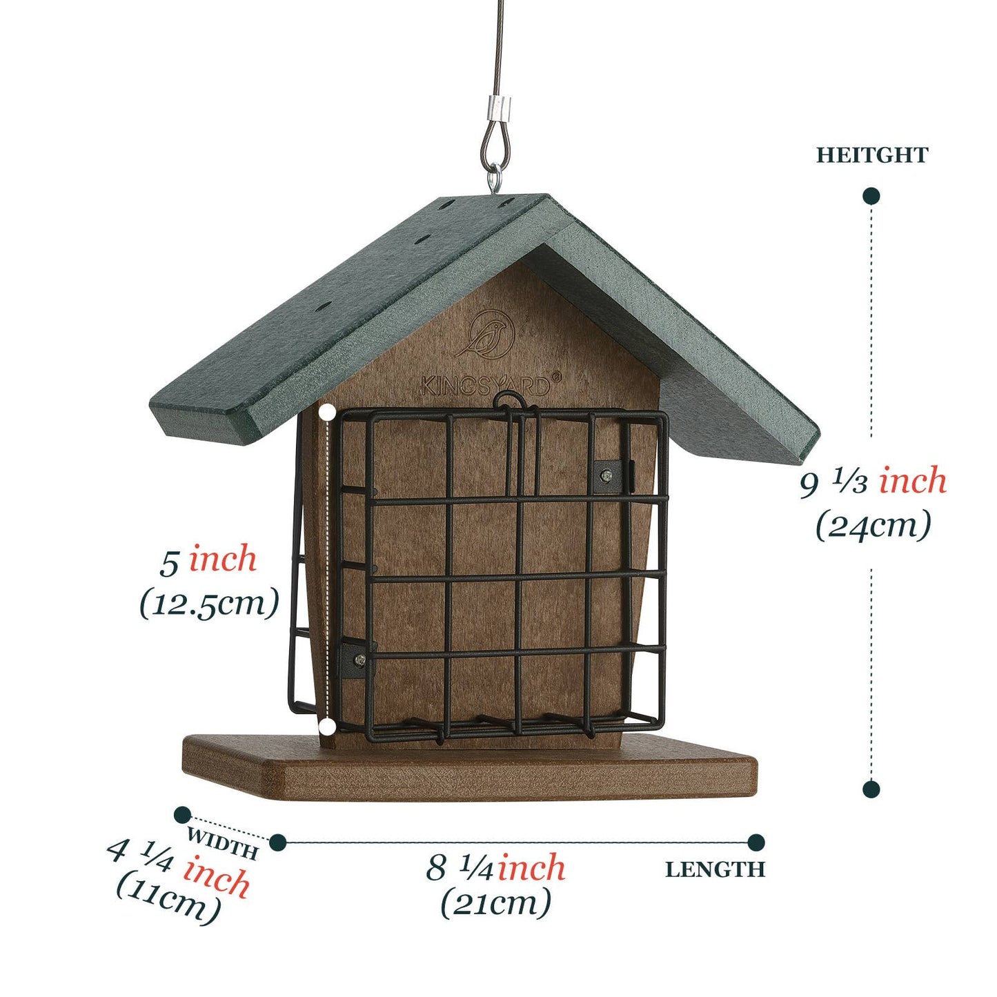Kingsyard Recycled Plastic Double Suet Feeder for Hanging