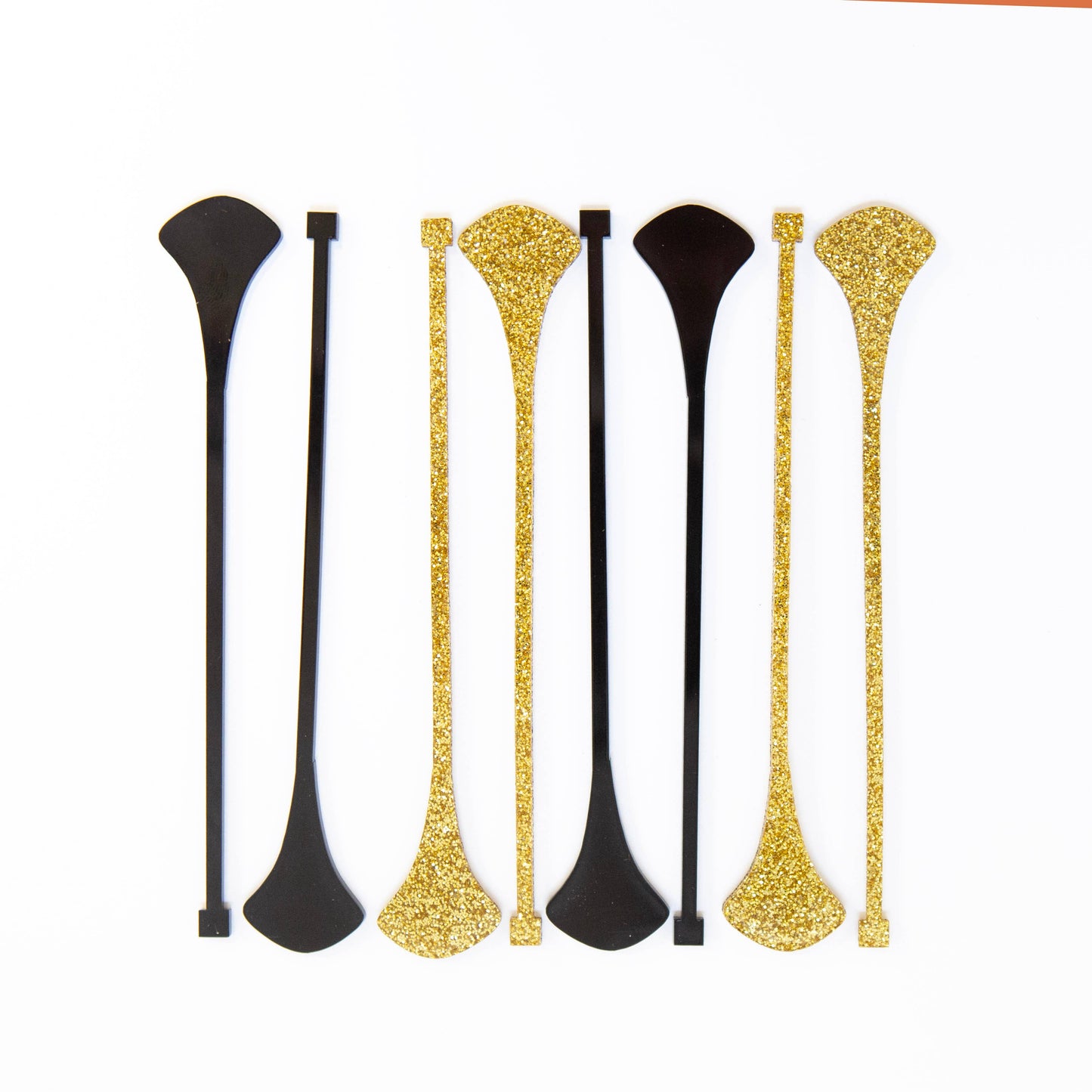 Black and Gold Dart Mid Century Modern Acrylic Drink Stirrer