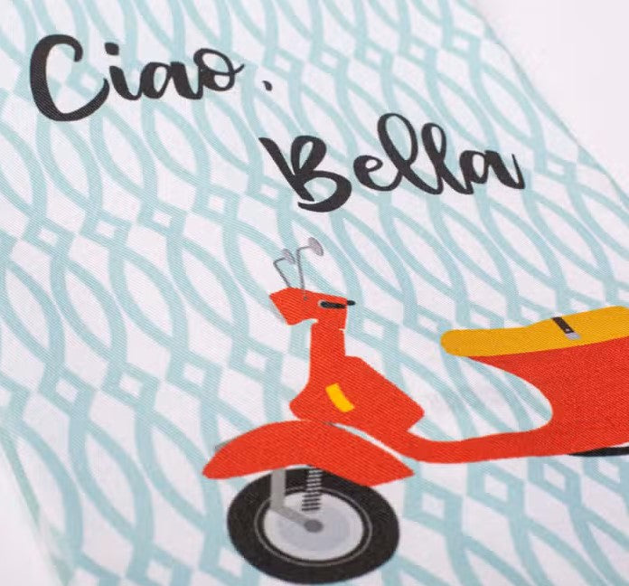 Ciao Bella Tea Towel with Trim