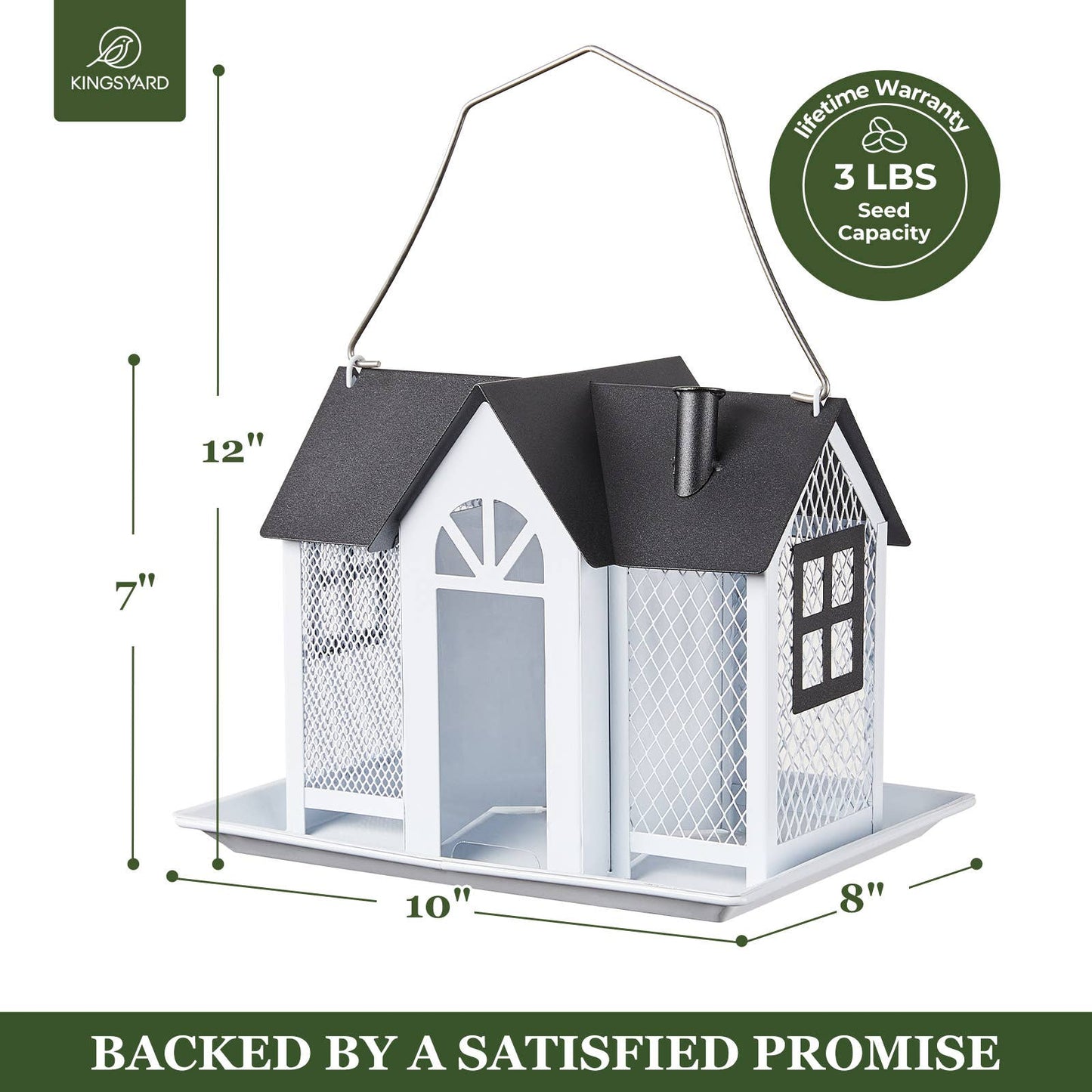 Kingsyard Metal House Bird Feeder for Outdoor Hanging