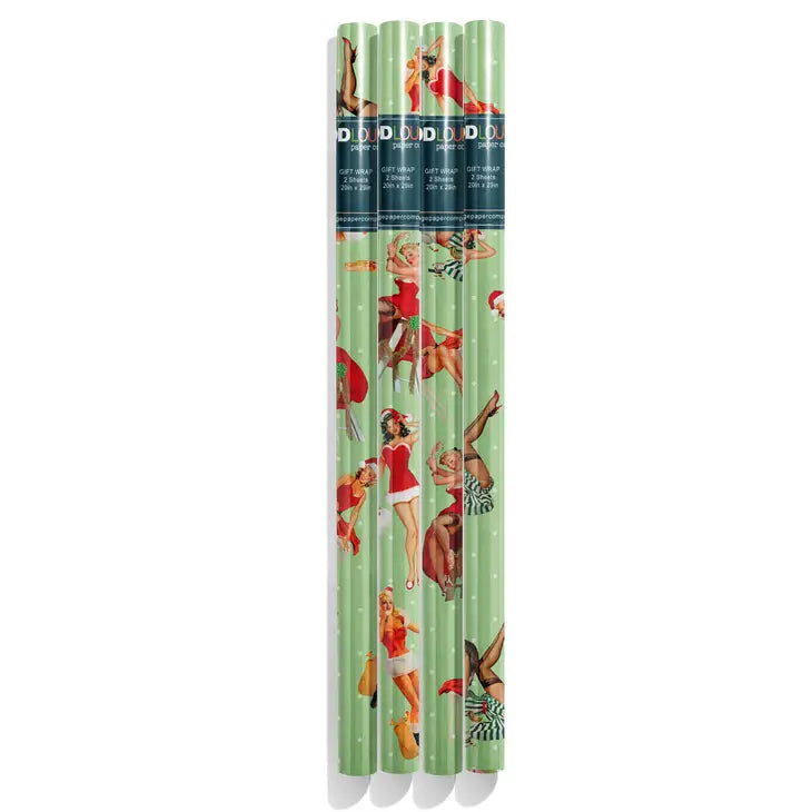 Vintage Pinup Holiday Gift Wrap