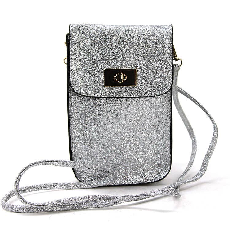 Smart Phone Shoulder Pouch with Plastic Phone Cover in Vinyl