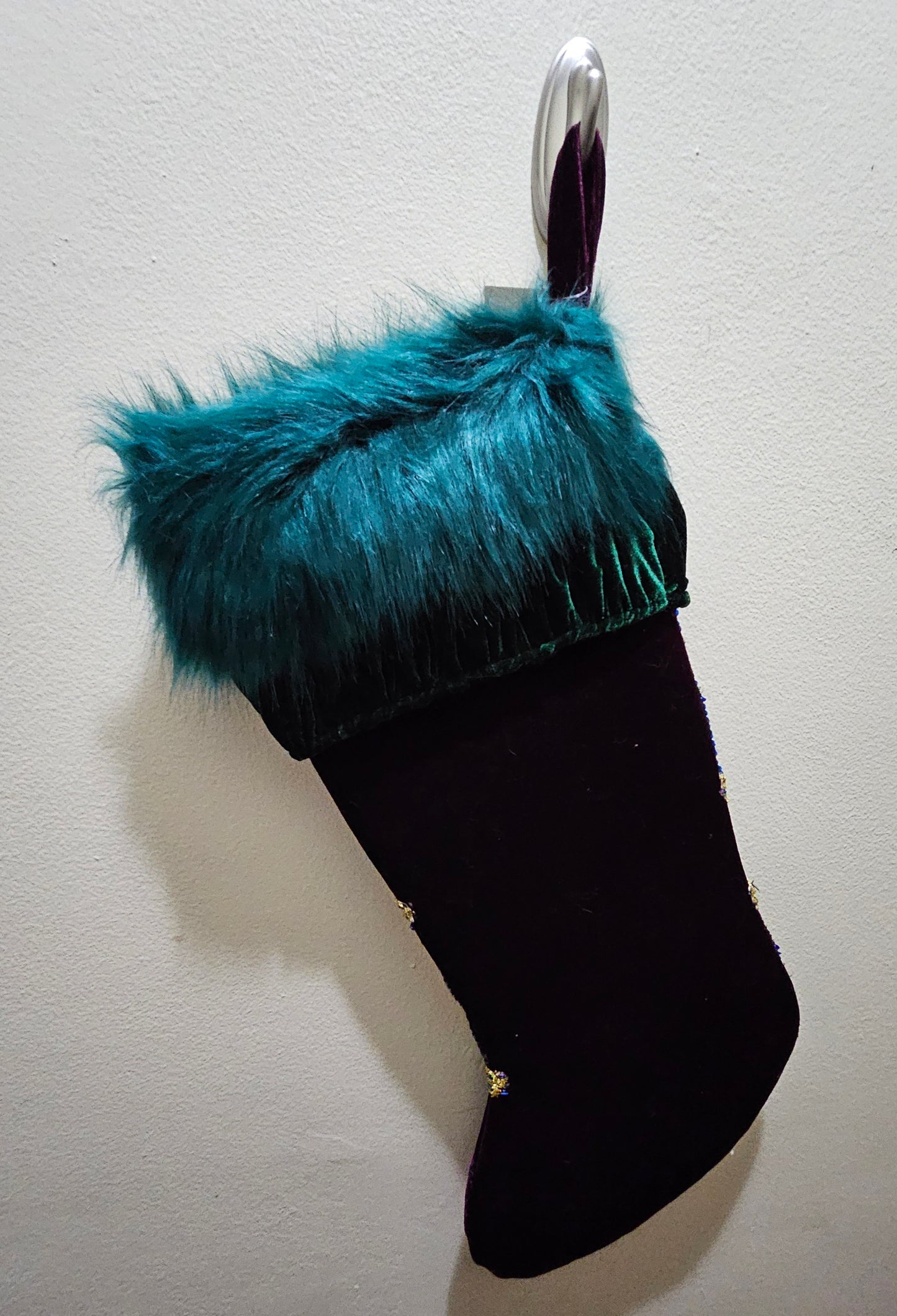 Polka Dot Fur Trim Stocking