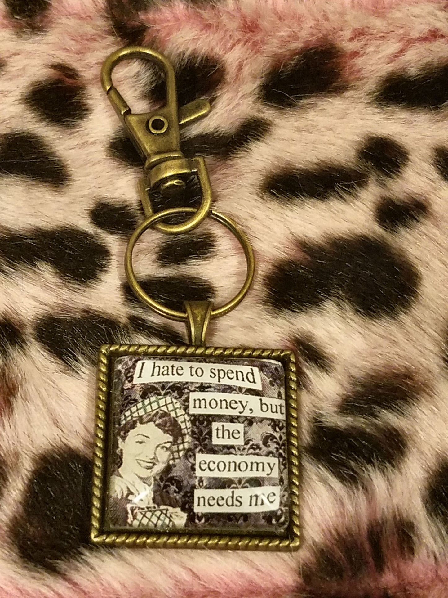 Vintage Sass Cabochon Key Chain