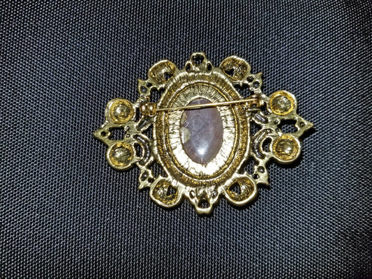 Camou-chic Cabochon Brooch