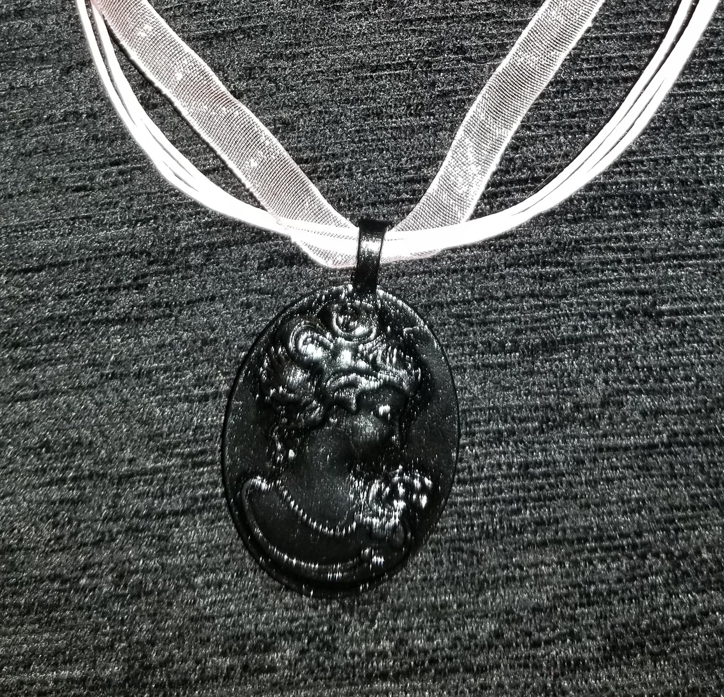 Pink Carved Alternate Universe Cameo Necklace