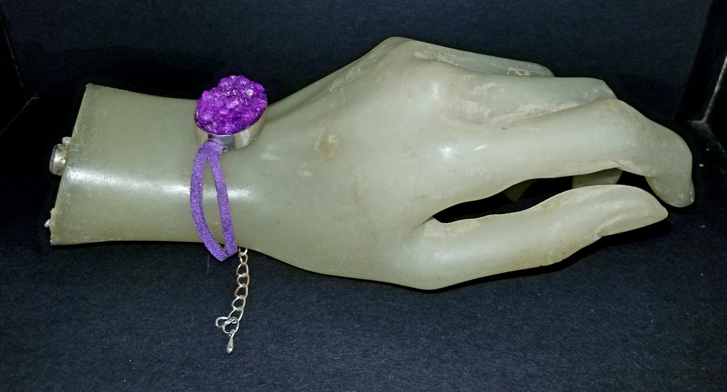 Purple Druzy Bracelet