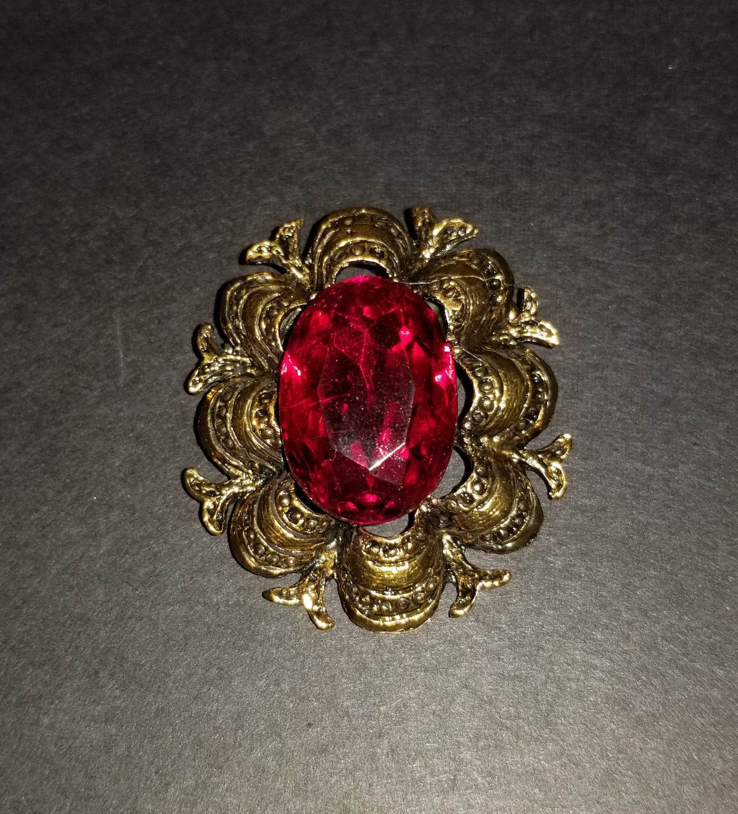 Victorian Dark Fuchsia Brooch