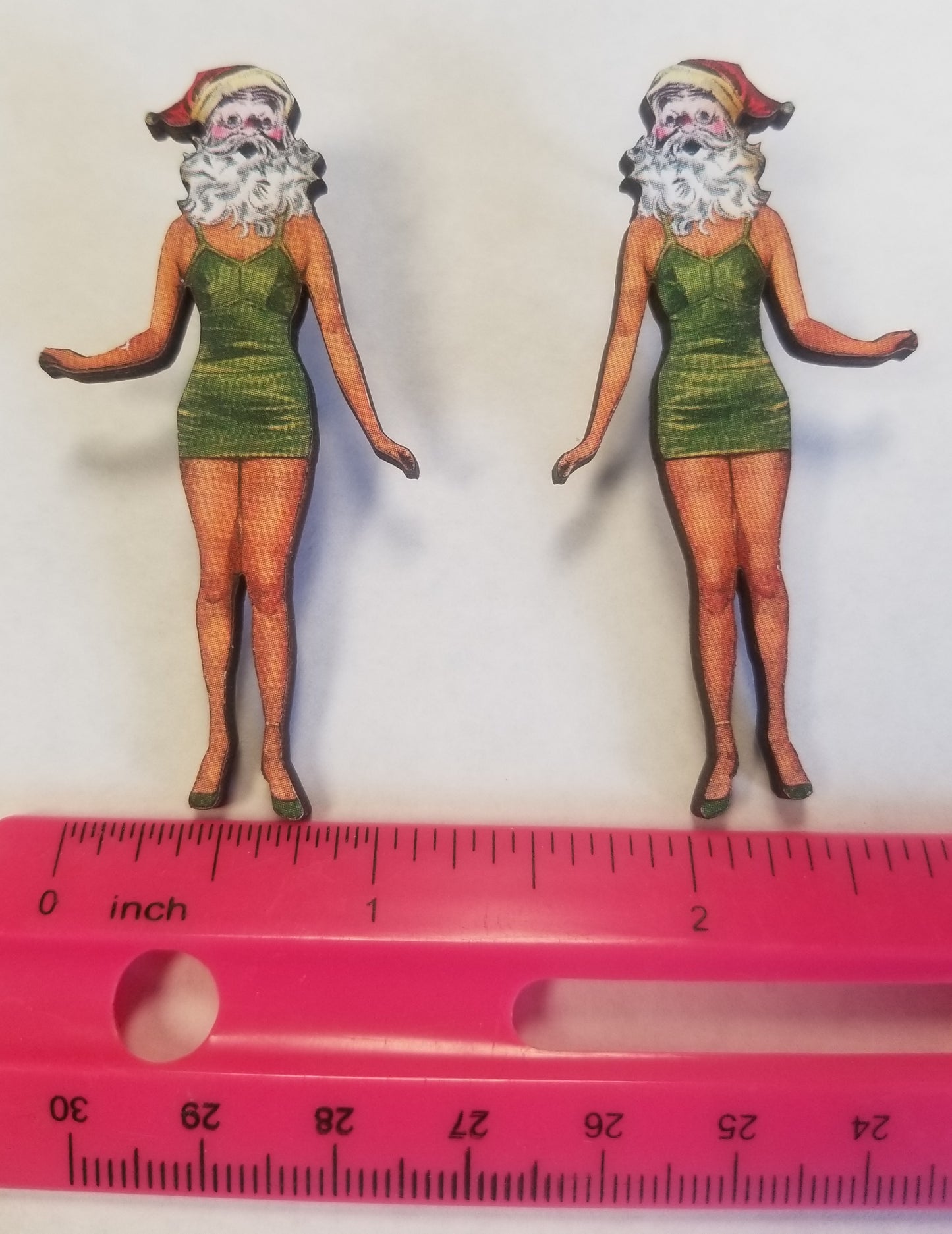 Santa Girl Earrings - Green