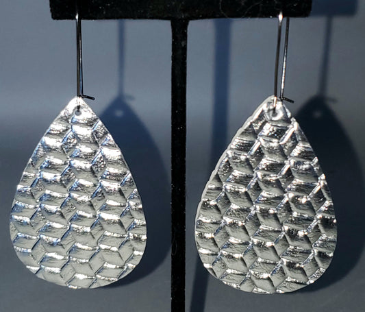 Silver Weave Drop Earrings