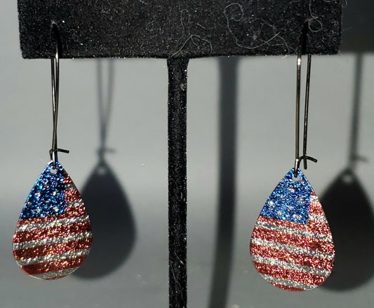American Flag Drop Earrings