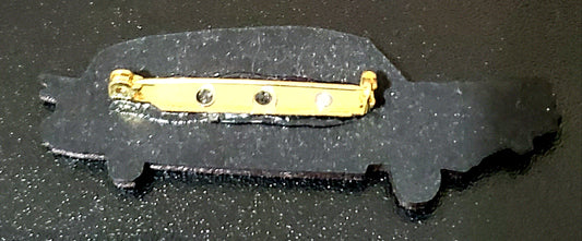 Hearse Wood Brooch Pin