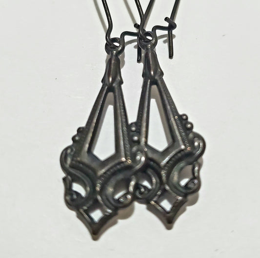 Provincial Noir Brass Earrings