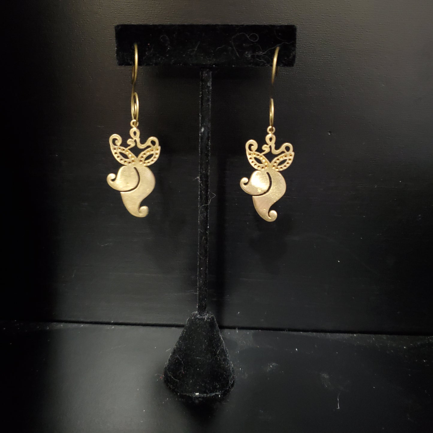 Owl Raw Brass Earrings
