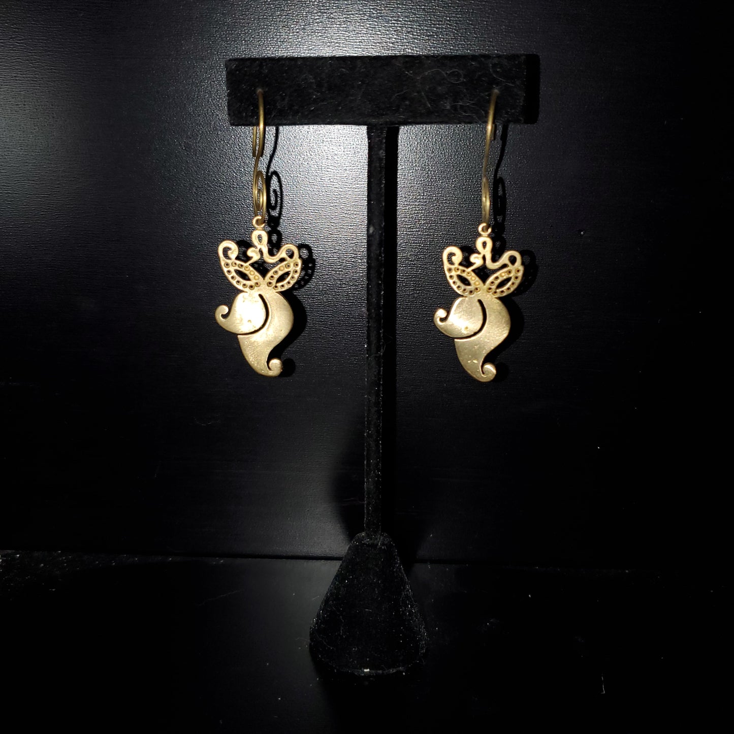 Owl Raw Brass Earrings