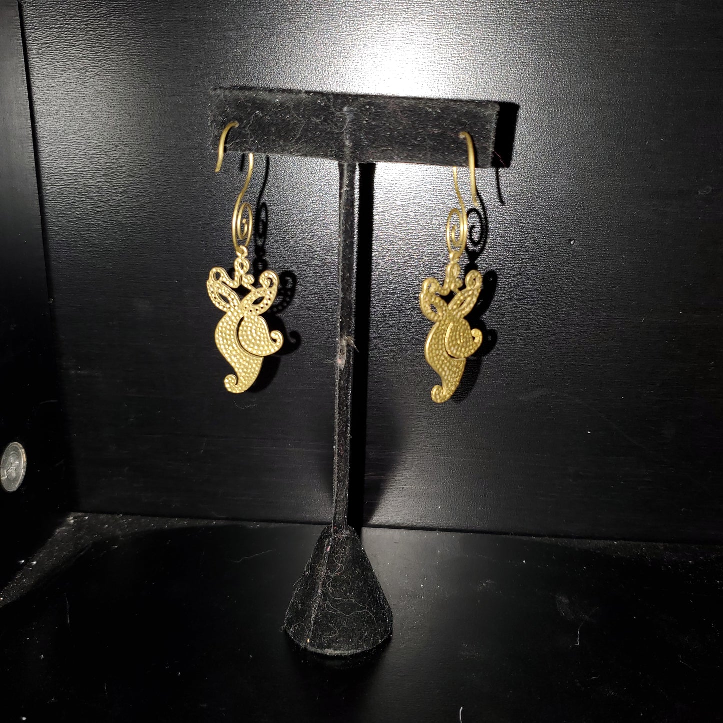 Owl Raw Brass Earrings