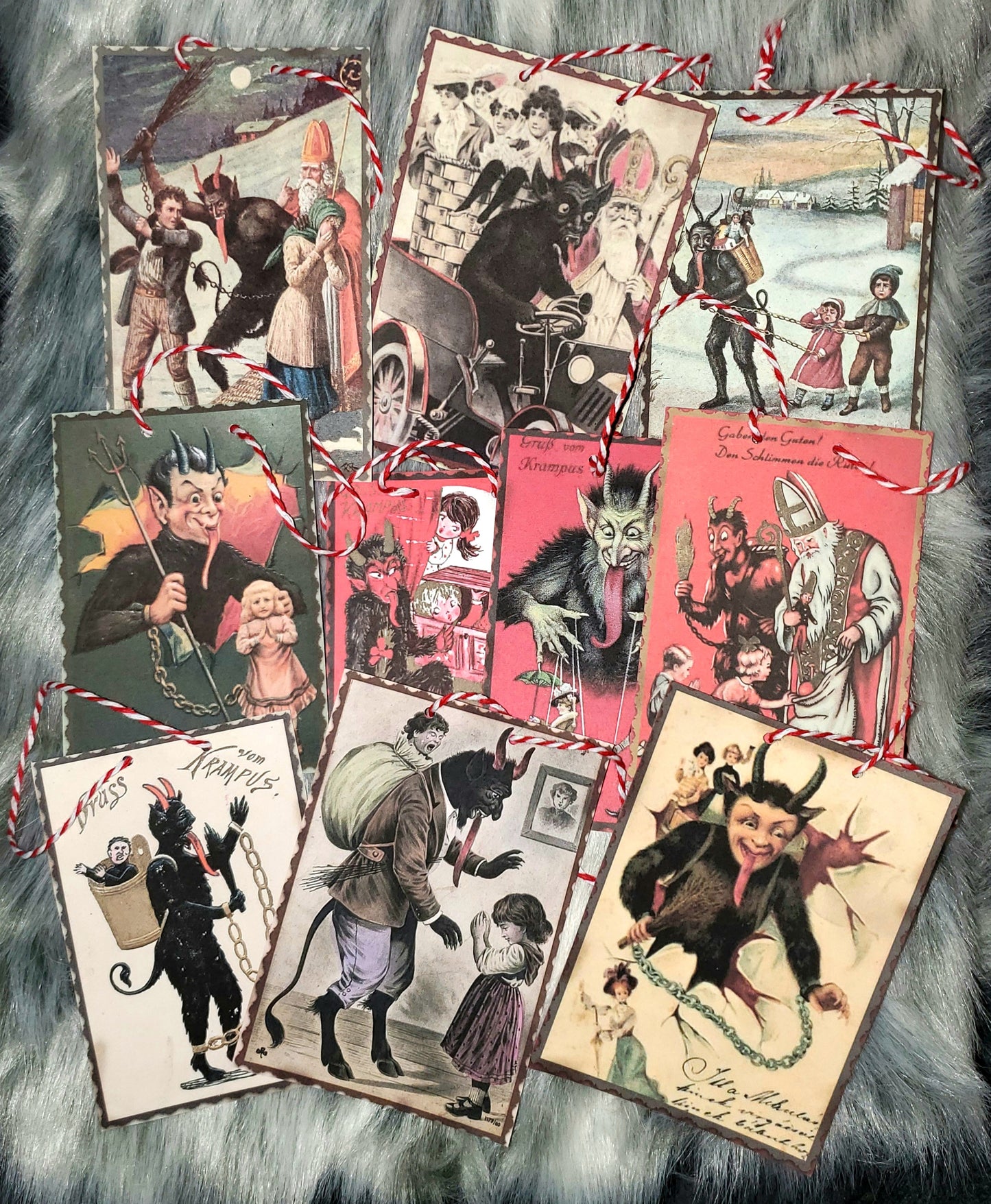 Vintage Krampus Card paper Ornaments