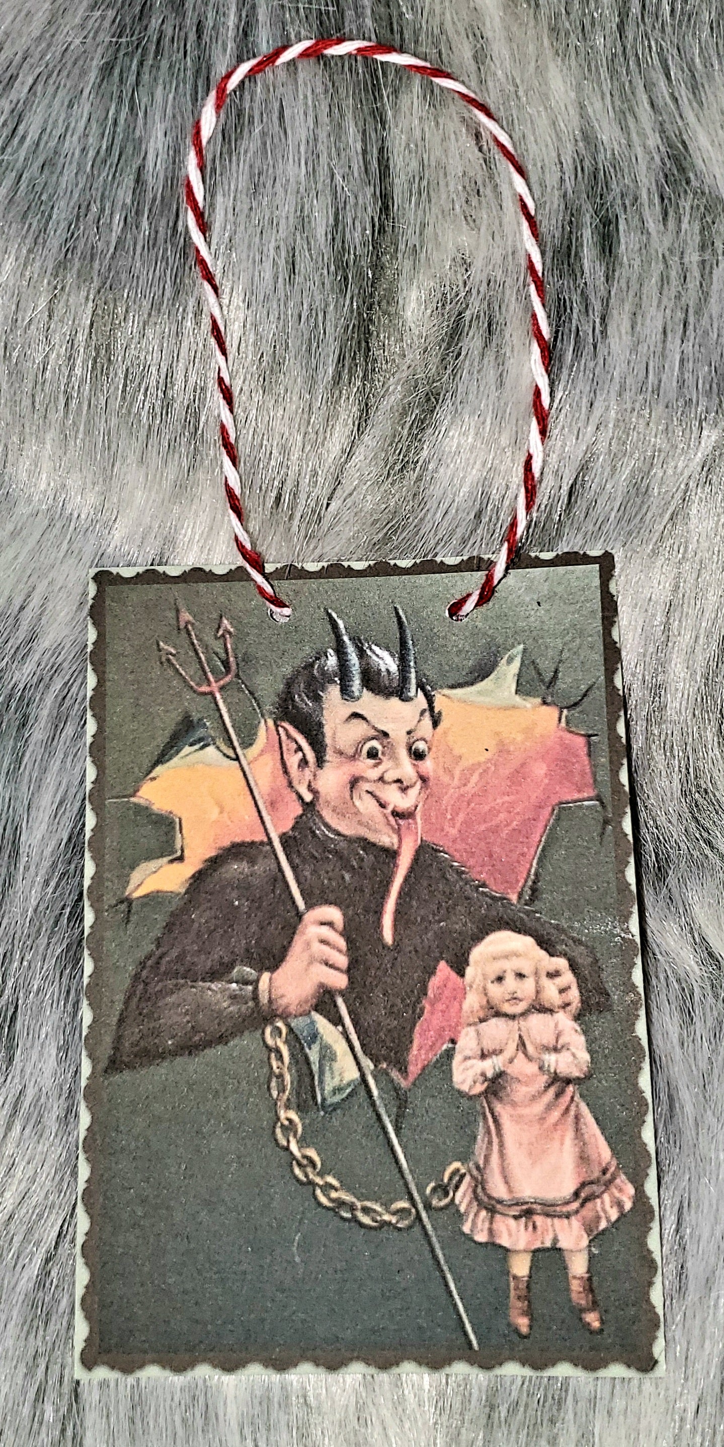 Vintage Krampus Card paper Ornaments