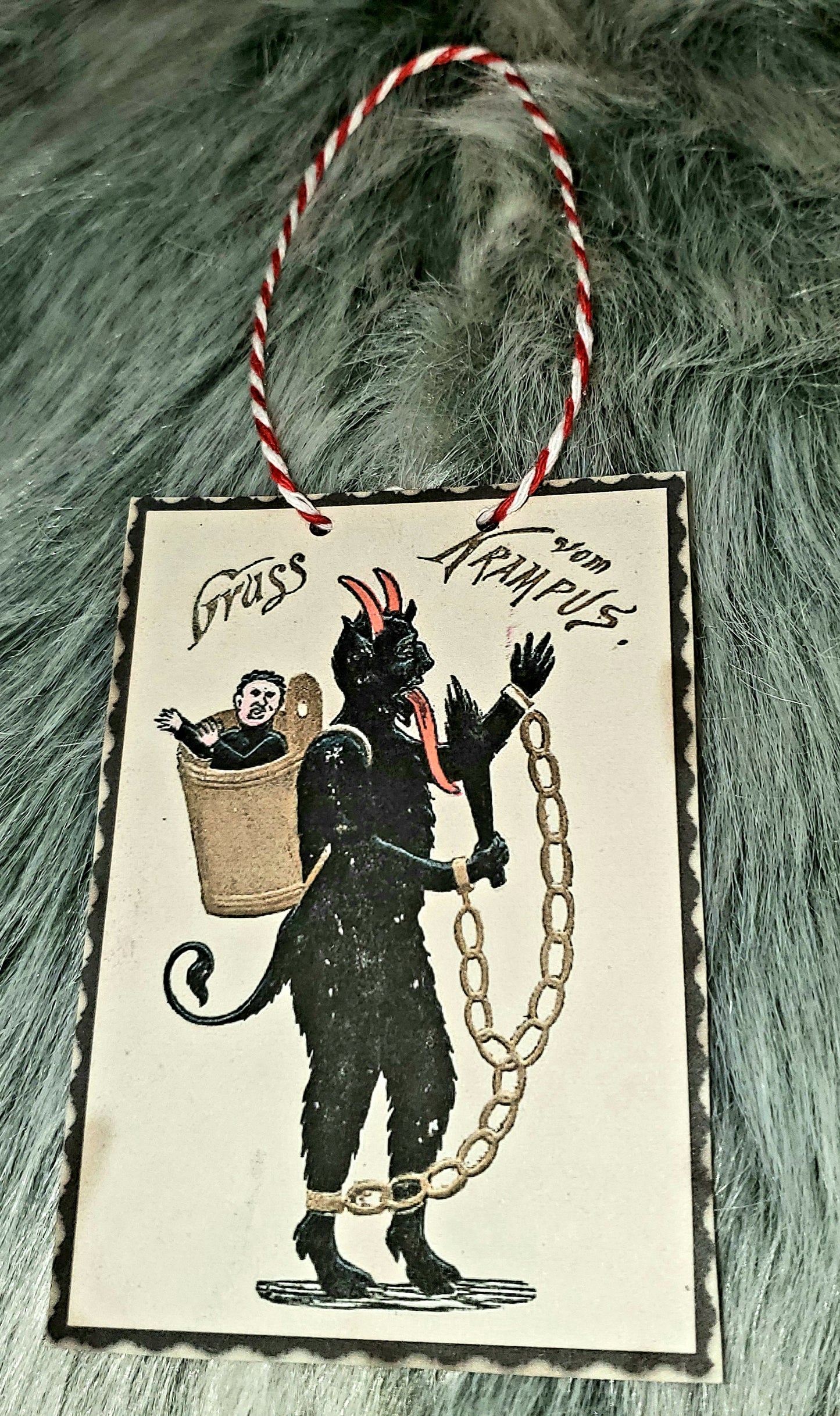 Vintage Krampus Card paper Ornaments
