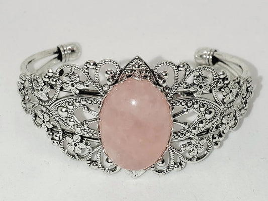 Victorian Style Rose Quartz Bracelet