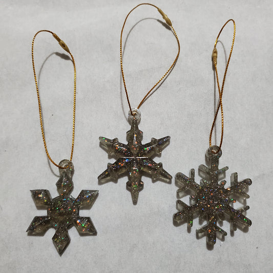 Black Ice Snowflake Ornament Set