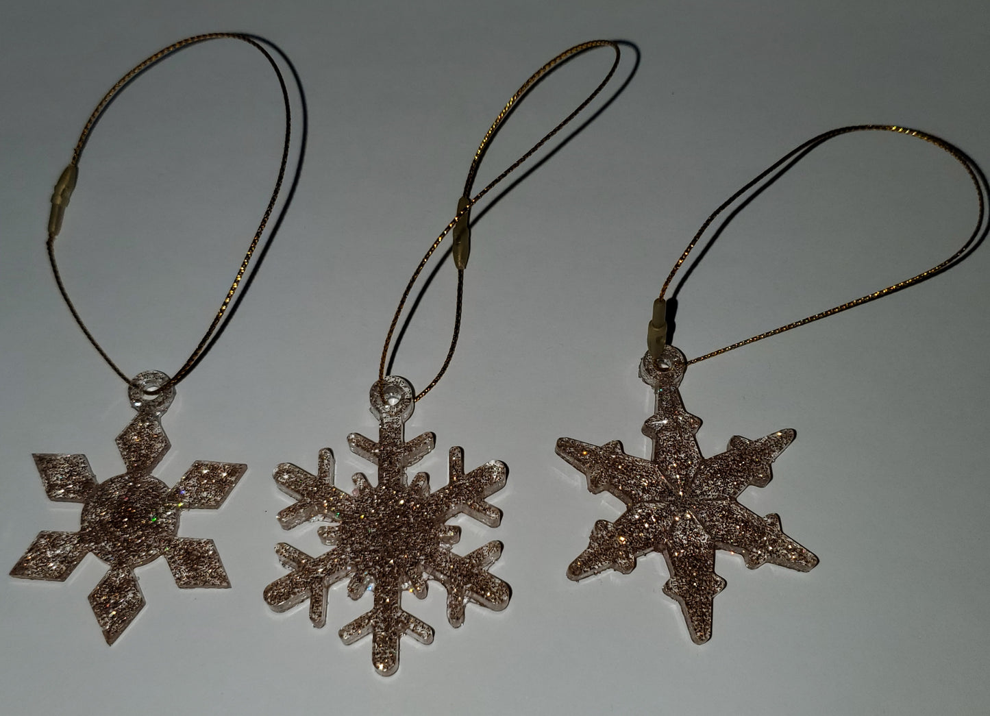 Gold Ice Snowflake Ornament Set