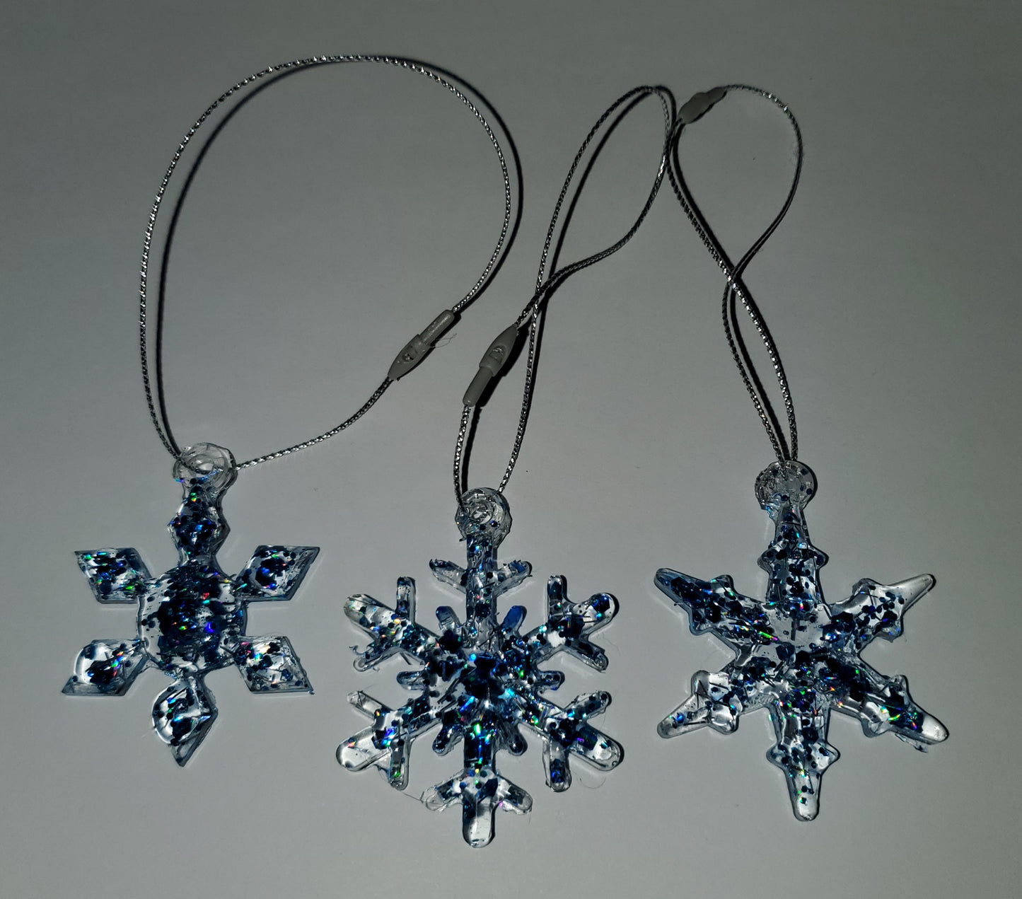 Blue Ice Snowflake Ornament Set