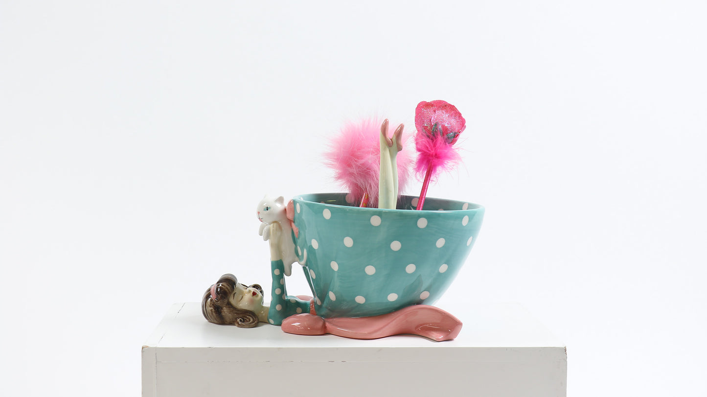 Retro Lady Ceramic Bowl