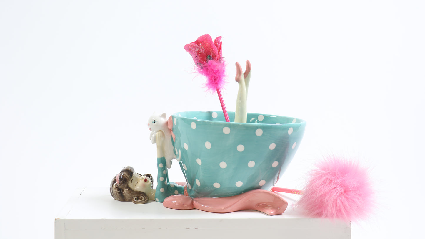 Retro Lady Ceramic Bowl