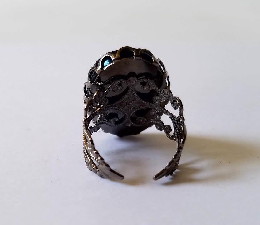 Aurora Borealis Cabochon Ring
