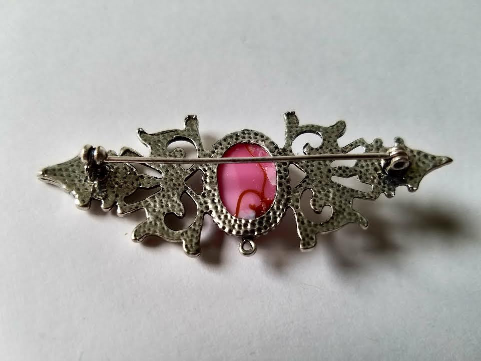 Pink Marble Brooch