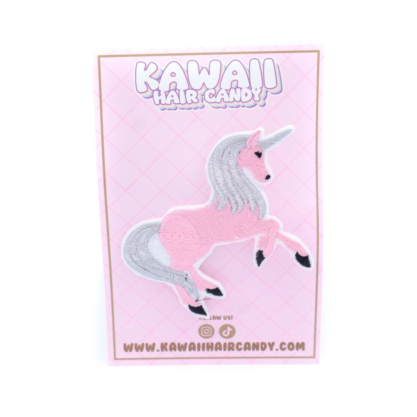 Pink & Silver  Unicorn Hair Clip