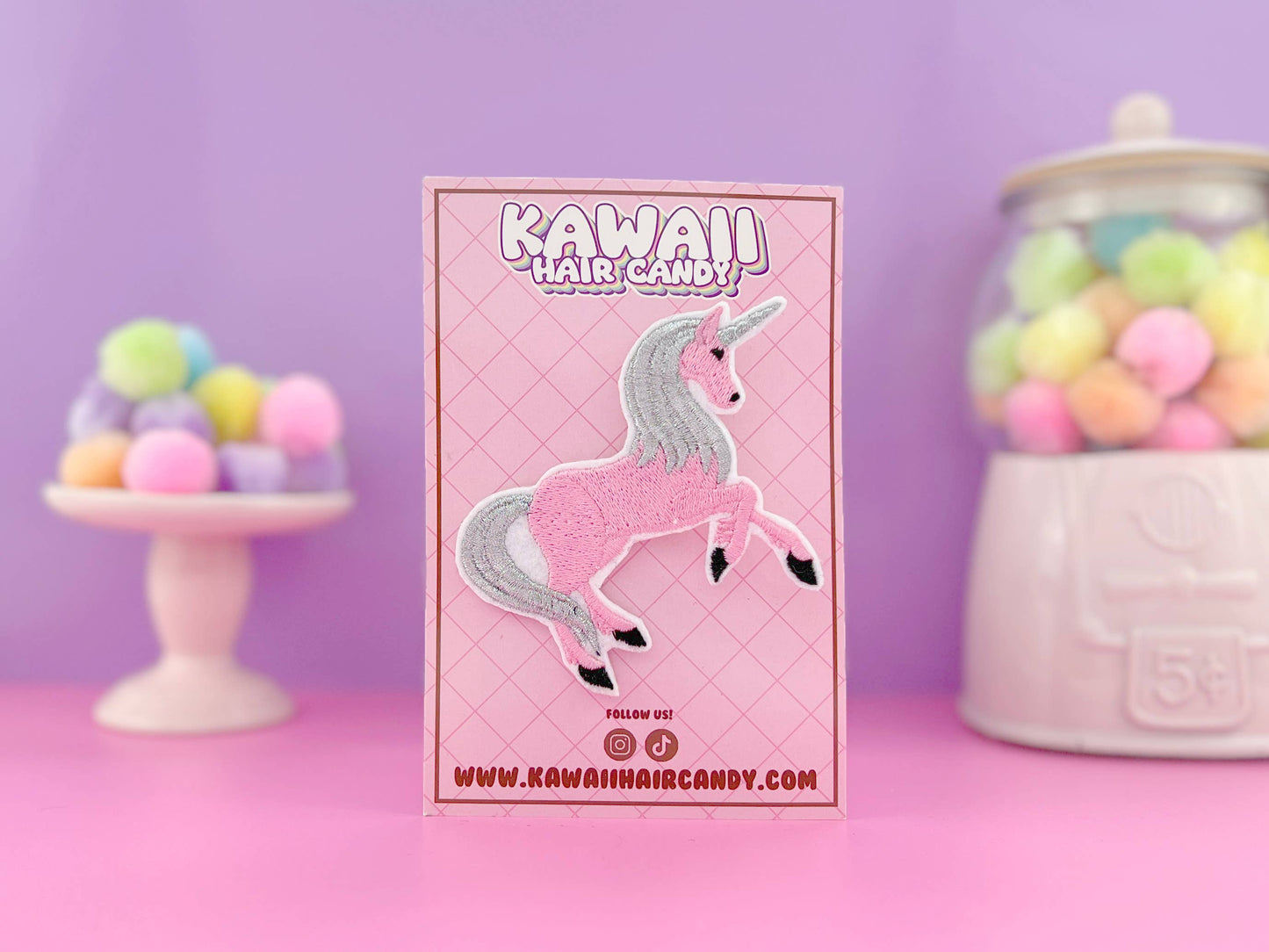 Pink & Silver  Unicorn Hair Clip