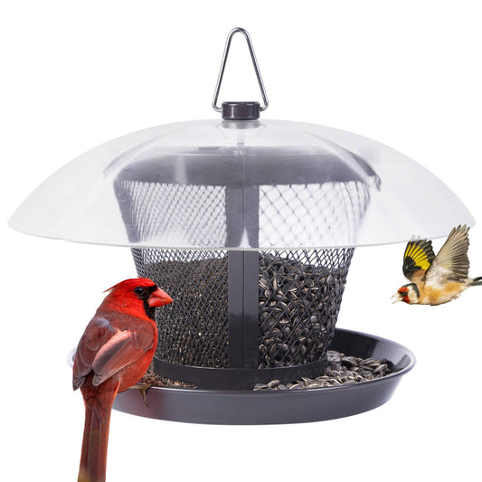 Kingsyard Metal Mesh Wild Bird Feeder with Weather Dome