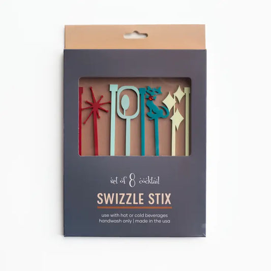 Mid Century Modern Swanky Shapes Swizzle Stix