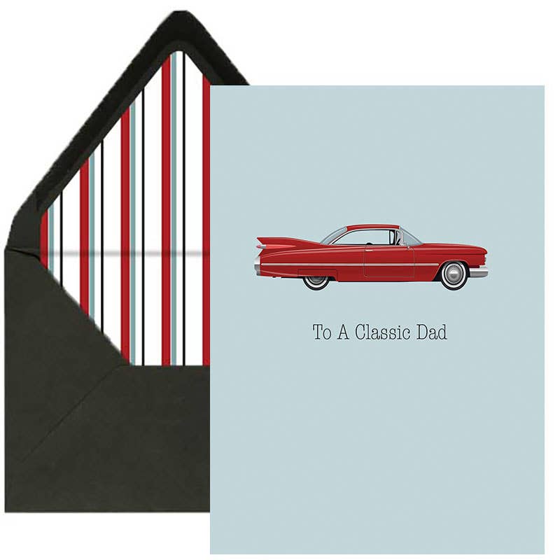 Fathers Day Classic Car Vintage Retro Dad Card